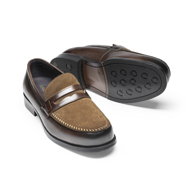 Men's Genuine Leather Slip-On Loafers | Business Formal & Casual Dress Shoes