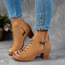 Load image into Gallery viewer, Women's Chunky Heel Sandals – Open Toe Block Heel Sandals for Women | Sizes 6–12