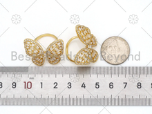 Load image into Gallery viewer, CZ Butterfly Adjustable Ring, Sku#X207