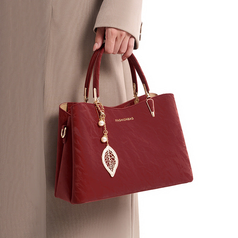 Women's Red Tassel Crossbody Bag - PU Leather Shoulder Messenger Bag