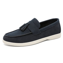 Load image into Gallery viewer, Men's Suede Slip-On Loafers with Tassel Detail - Business Casual Pointed Toe Shoes