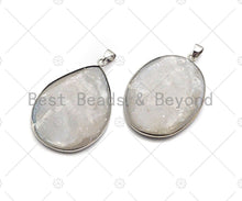 Load image into Gallery viewer, Paua Abalone pendant, Focal Abalone Pendant Silver Finish, Teardrop/oval/Round/Diamond Shape Focal Abalone Charm, sku#R41