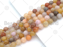 Load image into Gallery viewer, Natural Mixed Color Rutilated Jade Round Faceted Beads, 6mm/8mm/10mm/12mm Beads, Yellow Pink Red Matrix,15.5'' Full Strand, Sku#UA222