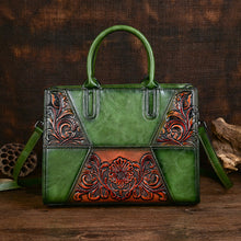 Load image into Gallery viewer, Embossed Patchwork Women's Bag – Large Capacity PU Leather Floral Handbag