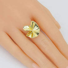 Load image into Gallery viewer, Silver Gold Folded Lotus Leaf flower Statement Adjustable Ring, Sku#A293