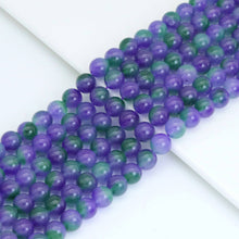 Load image into Gallery viewer, Purple Green Jade Round Smooth Beads, Sku#U2019