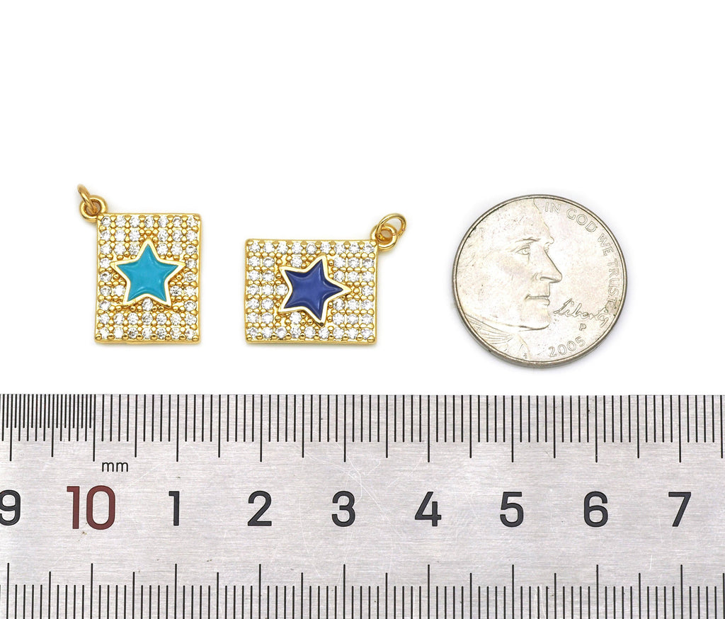 CZ Enamel Star Charm, Sku#JL81