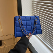 Load image into Gallery viewer, Plaid Bag Womens Small Diamond-Pattern Embroidered Grid Shoulder Bag