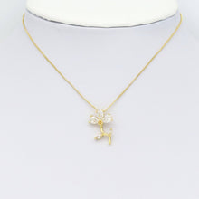 Load image into Gallery viewer, Teardrop CZ Gold Flower Charm, Sku#LK916