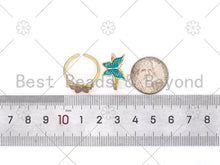 Load image into Gallery viewer, Colorful Enamel Butterfly Shape Adjustable Ring, Sku#X273