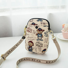 Load image into Gallery viewer, Embroidered Canvas Phone Crossbody Bag for Women - Fashionable Streetwear Shoulder Bag with Adjustable Strap