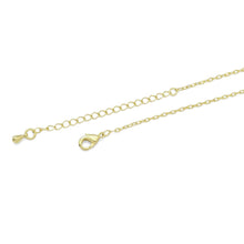Load image into Gallery viewer, Gold Chain Baguette CZ Heart Connector Pendant Necklace, Sku#A210
