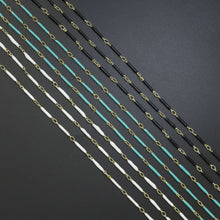 Load image into Gallery viewer, Hand Made Enamel Thin Long Link Necklace/ Chain, LX511