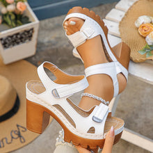 Load image into Gallery viewer, Women's Thick Sole High Heel Sandals | Single Strap Buckle Summer Shoes