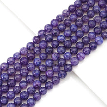 Load image into Gallery viewer, Purple Dragon Vein Agate Round Smooth Beads, Sku#U1765c