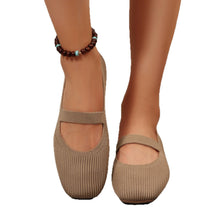 Load image into Gallery viewer, Women's Breathable Knit Mesh Flats | Square Toe Slip-On Shoes