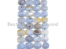 Load image into Gallery viewer, High Quality Natural Blue Chalcedony Rectangle Faceted Beads, Natural Chalcedony beads, 16x22mm, sku#U661