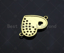 Load image into Gallery viewer, CZ Micro Pave I Love Mom Heart Shape Connector/Link, Mom Connetor, Pave Mom Bracelet Necklace Connector in Gold Finish, 16x24mm,sku#LK94