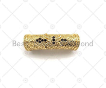 Load image into Gallery viewer, CZ Micro Pave Flower Curved Tube Beads, Men's Jewelry Findings, sku#G402B/ML23