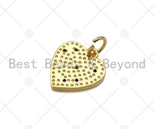 Load image into Gallery viewer, Gold Filled White/Black/Blue Enamel Heart Shape Pendant,CZ Micro Pave 18K Gold Filled Enamel Charm,Enamel Jewelry,13x12mm,Sku#LK345