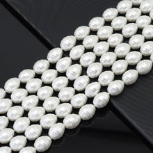 Load image into Gallery viewer, White MOP Carved Drum Shape Beads, 13x16mm, Sku#T163