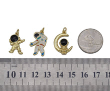 Load image into Gallery viewer, Gold Enamel Astronaut Charm, Sku#LD278