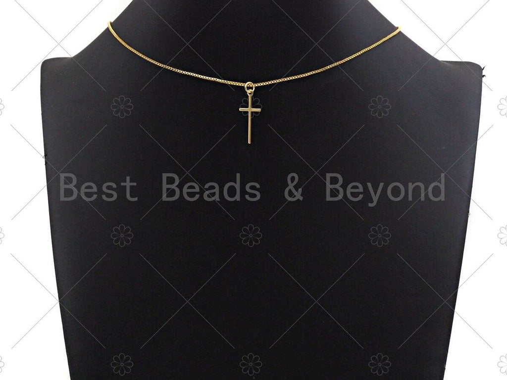 Gold/Silver/Rose Gold/Black Color Cross Charm Pendant, Cross Shaped Charm, 11x24mm, su#Y280