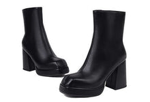 Load image into Gallery viewer, Retro Chunky Heel Platform Ankle Boots
