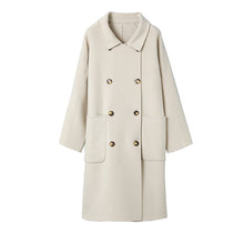 Load image into Gallery viewer, Long Below-the-Knee Double-Breasted Wool Coat In Korean Style