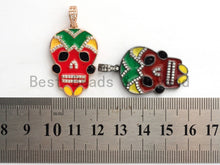 Load image into Gallery viewer, NEW Enamel Colorful Skull Pendant,CZ Micro Pave Oil Drop Skull pendant,Enamel pendant,Enamel Jewelry,21x33mm,sku#F607