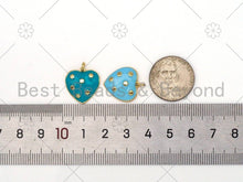Load image into Gallery viewer, Enamel Colorful Stars On Heart Charm Pendant, Gold Filled Enamel Charm,Enamel Jewelry Findings,16mm,Sku#F1417