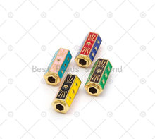 Load image into Gallery viewer, Gold Star Colorful Enamel Hexagon Tube spacer, Y526