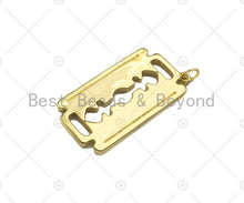 Load image into Gallery viewer, Razor Blade Shape Pendant,Dianty Gold/Silver Medallion Charm, Necklace Bracelet Charm Pendant, 19x37mm, Sku#L545