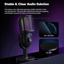 Load image into Gallery viewer, USB Microphone for PC Gaming: Condenser Microphone with RGB