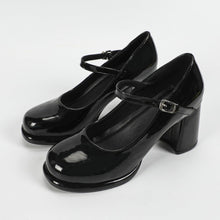 Load image into Gallery viewer, French Style Chunky Heel Mules - Women's Round Toe High Heels