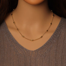 Load image into Gallery viewer, Thin cuban Link Rice shape Satellite Chain Necklace, Sku#LD492