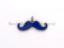 Load image into Gallery viewer, NEW Enamel Mustache Shape Cloud Shape Pendant, CZ Micro Pave Oil Drop Enamel pendant,Enamel pendant,Enamel Jewelry,18x52mm,sku#F621