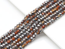 Load image into Gallery viewer, Half Silver-Plated Agate Rondelle faceted Beads, 4x6mm/5x8mm, Sku#UA282