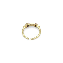 Load image into Gallery viewer, Gold Silver CZ Tube Shape Adjustable Ring, Sku#B374