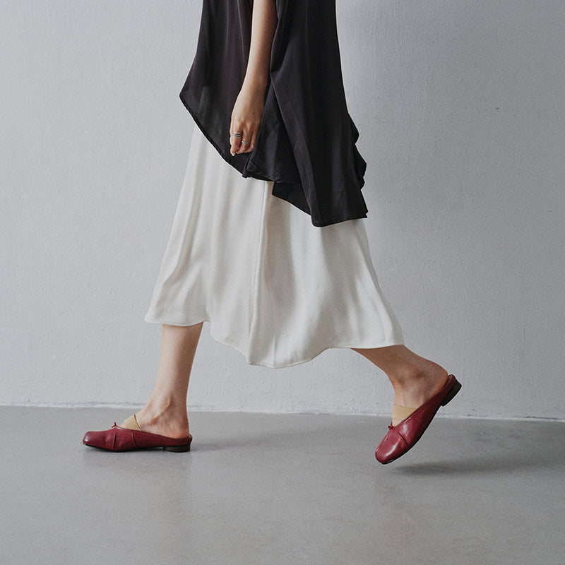 Women's Split-Toe Tabi Mules | Full Grain Cowhide Leather Ballet Flats