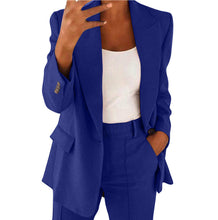 Load image into Gallery viewer, Lapel Blazer &amp; Slim-Fit Trousers Two-Piece Suit – 10 Colors XS–5XL