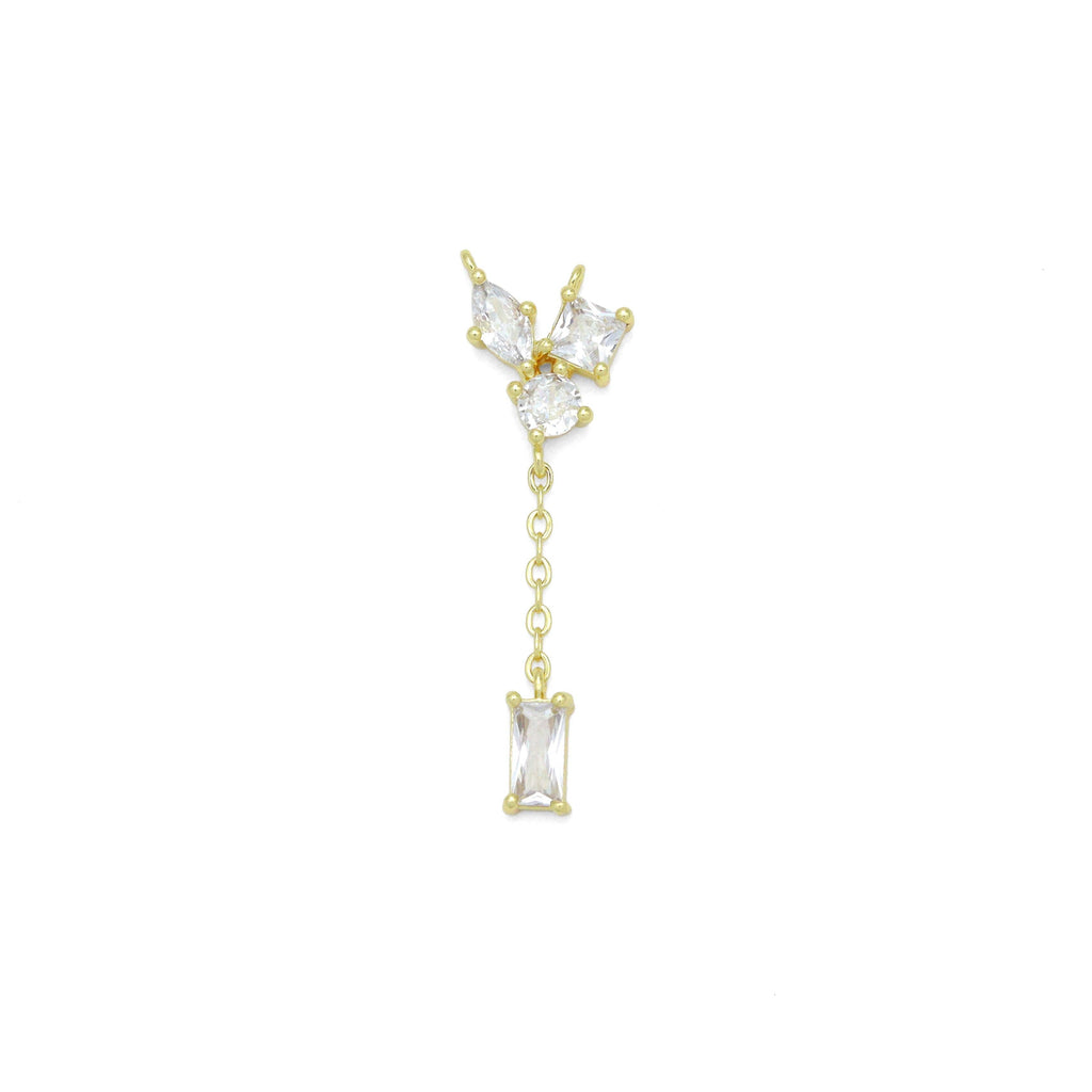 CZ Oval Square Round Rectangle Connector Charm Pendant, Sku#LK1091