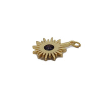 Load image into Gallery viewer, Purple CZ Gold North Star Sunflower Charm, Sku#LK763