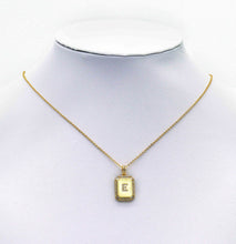Load image into Gallery viewer, Gold Filled Tile Initial Letter Necklace, Peronalized Necklace, Sku#CL25