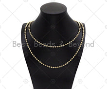 Load image into Gallery viewer, Shinny 18K Gold Silver 4mm Solid Faceted Ball beads chain by Yard, Faceted Ball beads chain, wholesale chain, sku#LD68