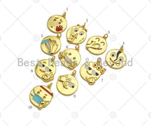 Load image into Gallery viewer, 18K Gold Popular EMOJI Charm, Fun Emoji charm, Emoji pendant, Fun Jewelry, Enamel emoji charm, Necklace Bracelet Charm,18x21mm,Sku#LK304