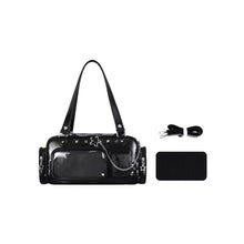 Load image into Gallery viewer, Women's PU Leather Crossbody Bag with Chain Strap &amp; Card Holder – Streetwear Mini Shoulder Bag