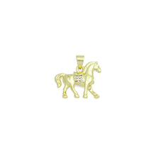 Load image into Gallery viewer, CZ Gold Horse Charm Pendant, Sku#LK1198
