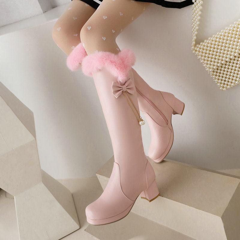 Women's Over-The-Knee Boots | Fleece-Lined Chunky Heel Winter Boots | Sarah Express