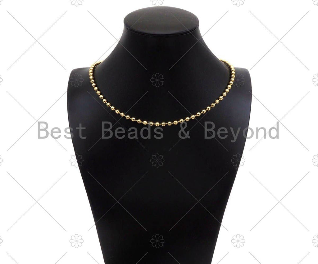 4mm Ball Necklace Bracelet, 17''/7'', Sku#LD71